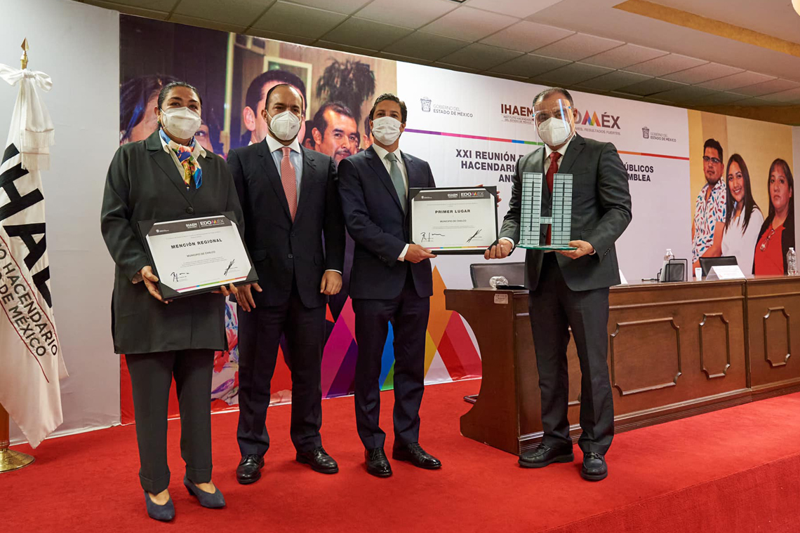 Boletín 191.-IHAEM otorga el primer lugar del Reconocimiento Estatal al Esfuerzo Hacendario 2020 al Gobierno de Chalco 