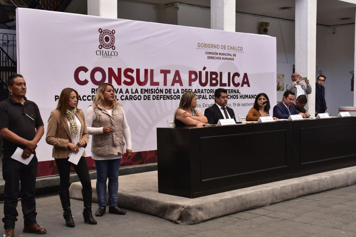 Boletín 107.-Comisión de Derechos Humanos del Gobierno de Chalco realiza consulta pública para elección del Defensor Municipal
