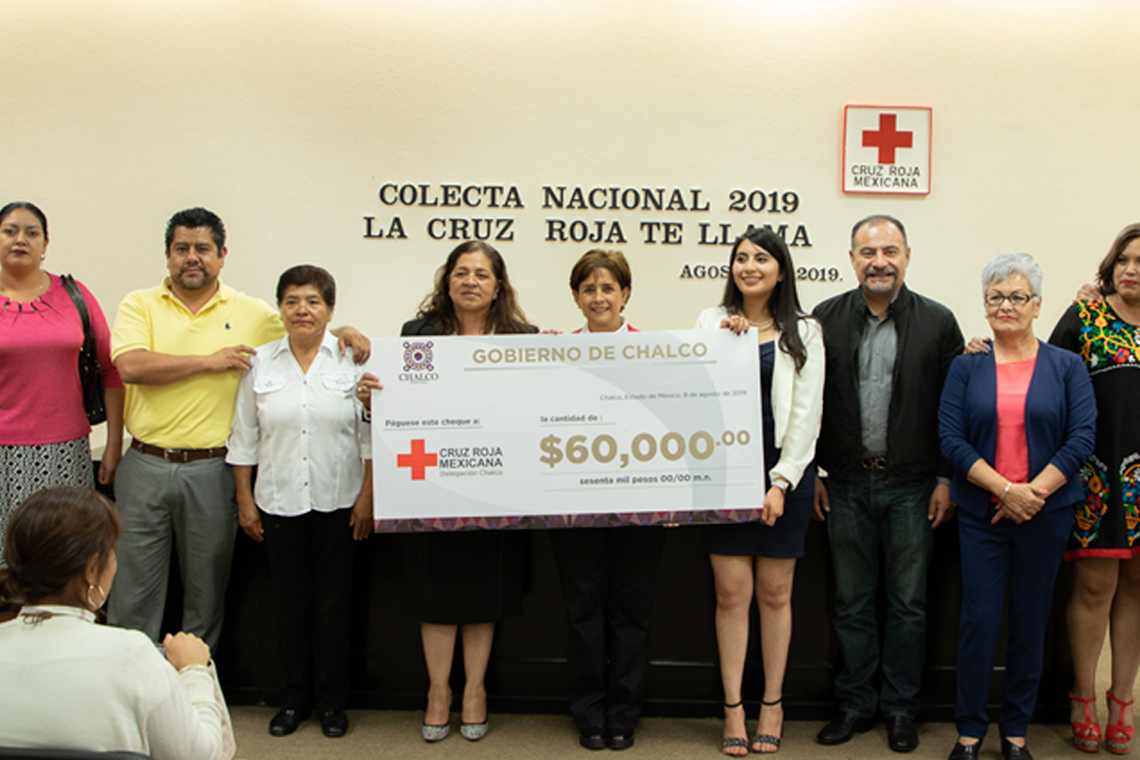 Boletín 90.-Gobierno de Chalco dona 60 mil pesos a la Cruz Roja Mexicana