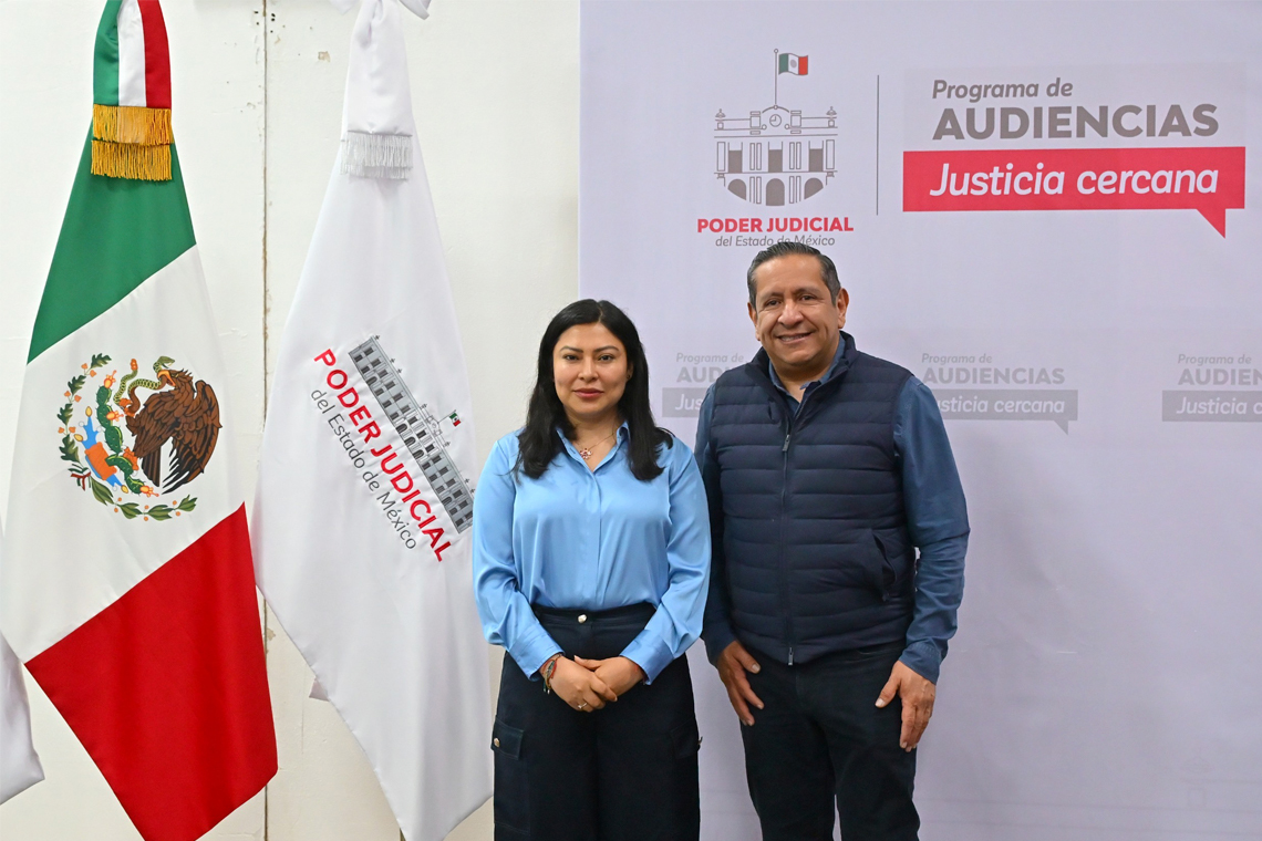 Boletín 168.- Abigail Sánchez recibe a Magistrado Macedo para Audiencias Ciudadanas en Chalco